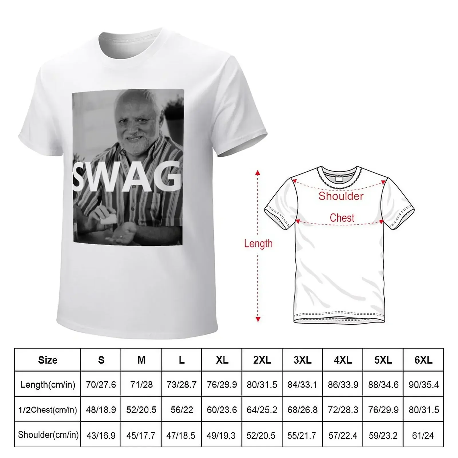 Мужская Винтажная Футболка Гарольд-SWAG из аниме скрыть боль летняя одежда для