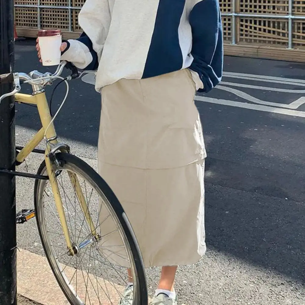 

Comfy Attractive Casual Baggy Loose Size Cargo Skirt Breathable Casual Skirt Slant Pockets Streetwear