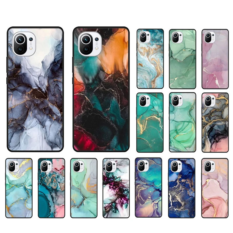 

Colorful Blue Pink Green Marble Phone Case for Xiaomi 12 Mi 10T 11T 11 Pro 10 10T 11 lite 10pro 11Ultra Poco X3 Pro Poco F3 M3