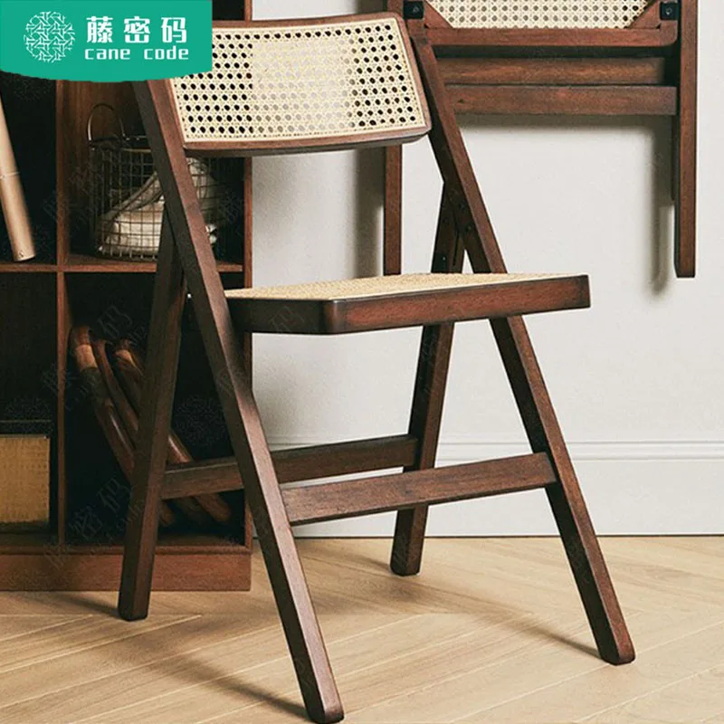 

Rattan password Nordic restoring ancient ways the cane chair solid wood chair folding chair single hotel restaurant cany chair