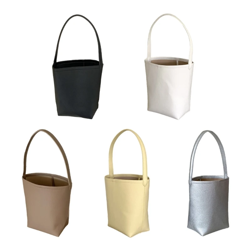

2023 New 2023 New Bucket Bags Simple Fashion Casual Bag Solid Color Purse Bag PU Shoulder Bag Travel Handbag for Women