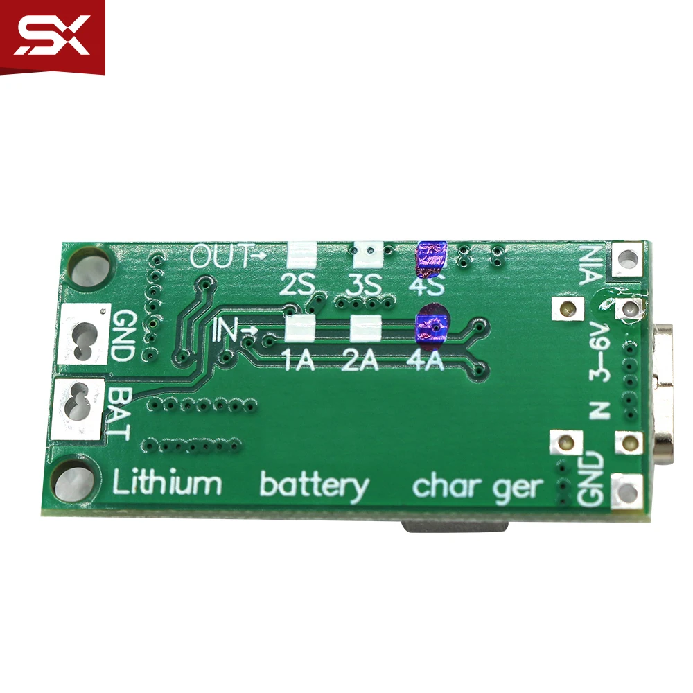 Type-C BMS 2S 3S 4S 1A 2A 4A 18650 плата зарядного устройства для литиевых батарей USB C