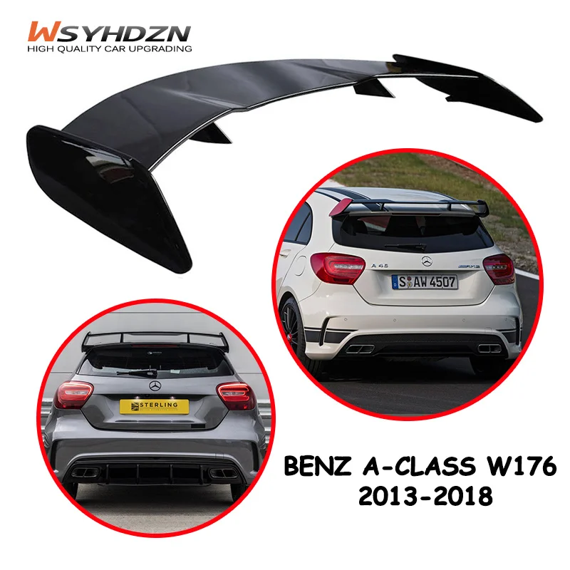 

2013-2018 для Mercedes Benz A-Class W176 хэтчбека глянцевый черный спойлер A160 A180 A200 A250 A45 5-дверное крыло из АБС-пластика