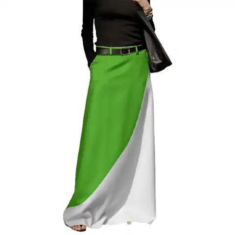 Yeezzi 2023 Summer Female Fashion Contrast Color High Waisted Wide Leg Maxi Skirts Causal Going Out Long Bottoms For Women