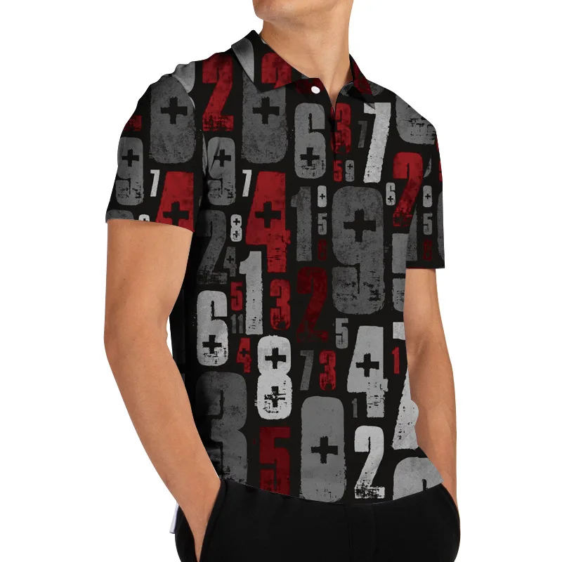 

Summer Print Men Polo Shirt Casual Tops Business Polos Shirts For Man Short Sleeve Polo Mens Homme Fashion Slim Breathable Tees