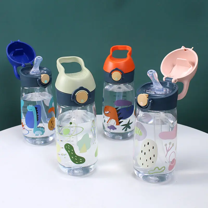 480ml High Quality Kids Water Bottle BPA Free Durable Plastic Children Drinking Bottle Drinking Milk Water Dual-Use Water Bottle