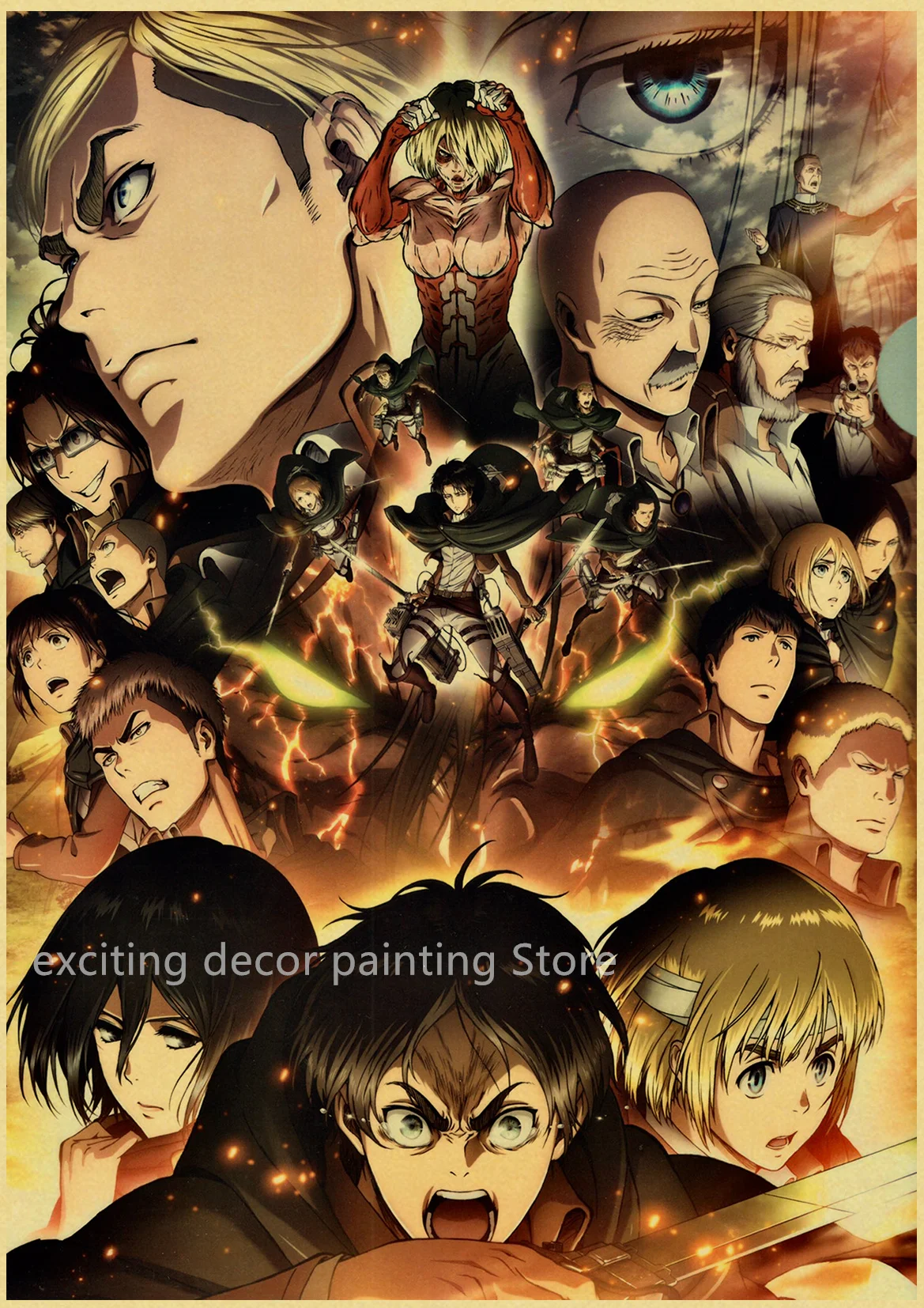 Классические Постеры из коллекции Аниме юютсу кайсен бензопила искусство ретро