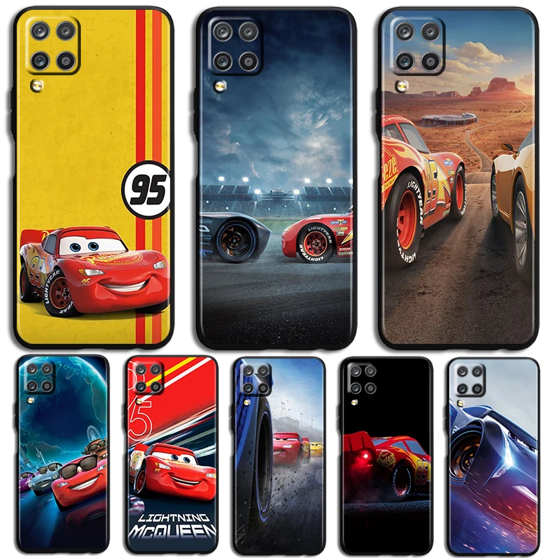 Cars Lightning McQueen Phone Case For Samsung Galaxy A73 A72 A71 A70 A53 A52 A51 A50 A42 A41 A40 A33 A32 A31 30 30S Black luxury