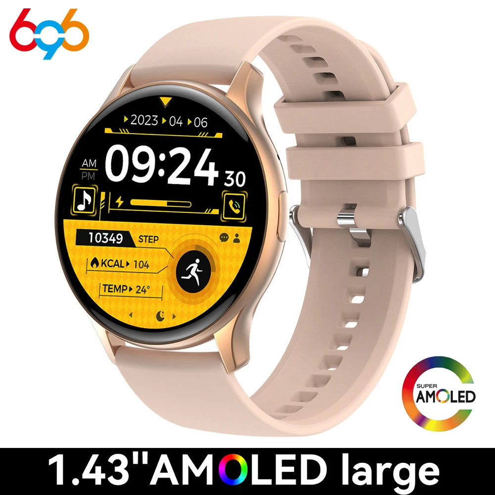 2023 Men Blue Tooth Call 1.43" AMOLED Lady Smart Watch Heart
