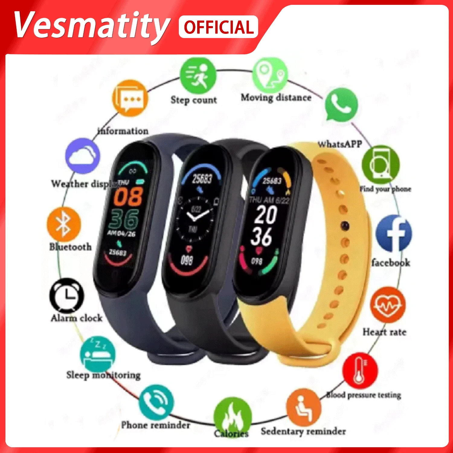 

Smartwatches M4 Smart Bracelet Women Men Kids Heart Rate Blood Pressure Monitor Waterproof Sports Band Fitness Tracker