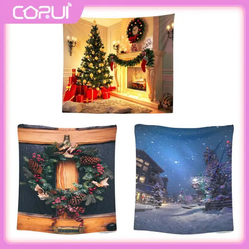 

Tapestry Christmas Backdrop Fireplace Tree Winter Window Interior Baby Birthday Photography Background Navidad Natal Noel Gift