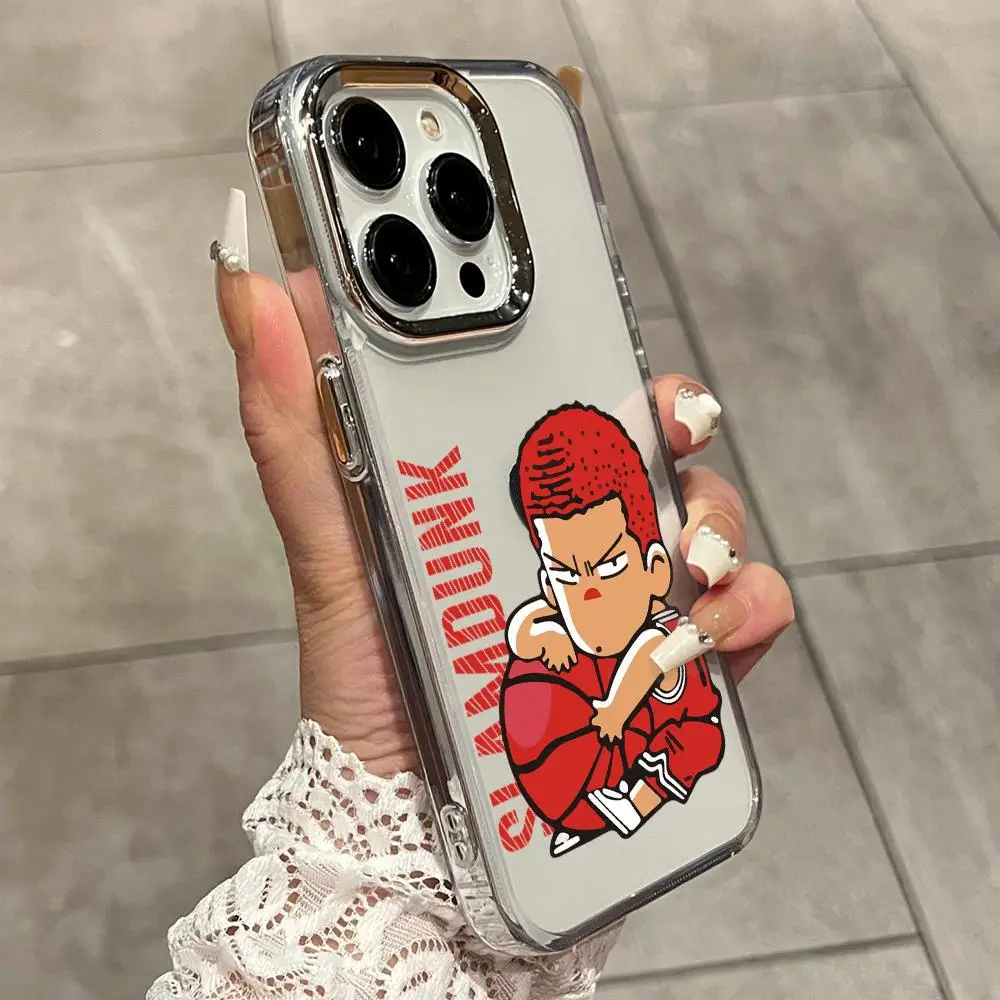 Фото Чехол для телефона Anime S-Slam Dunk-k для iPhone 17 Air 16 15 14 Plus 13 12 11 Pro Max 16e, противоударный, прозрачный, HD, с прозрачной задней панелью №2