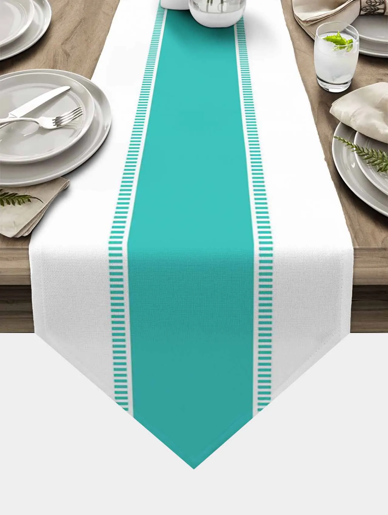 

Современные настольные дорожки Aqua Stripe с однотонной текстурой для праздника, вечеринки, свадьбы, аксессуары для гостиной, столового стола