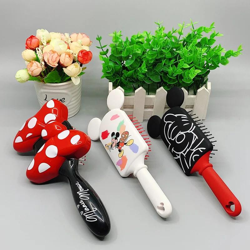 

Disney Kawaii Anime Figure Air Cushion Massage Comb Mickey Minnie Cartoon Action Figure Children's Toy Gift