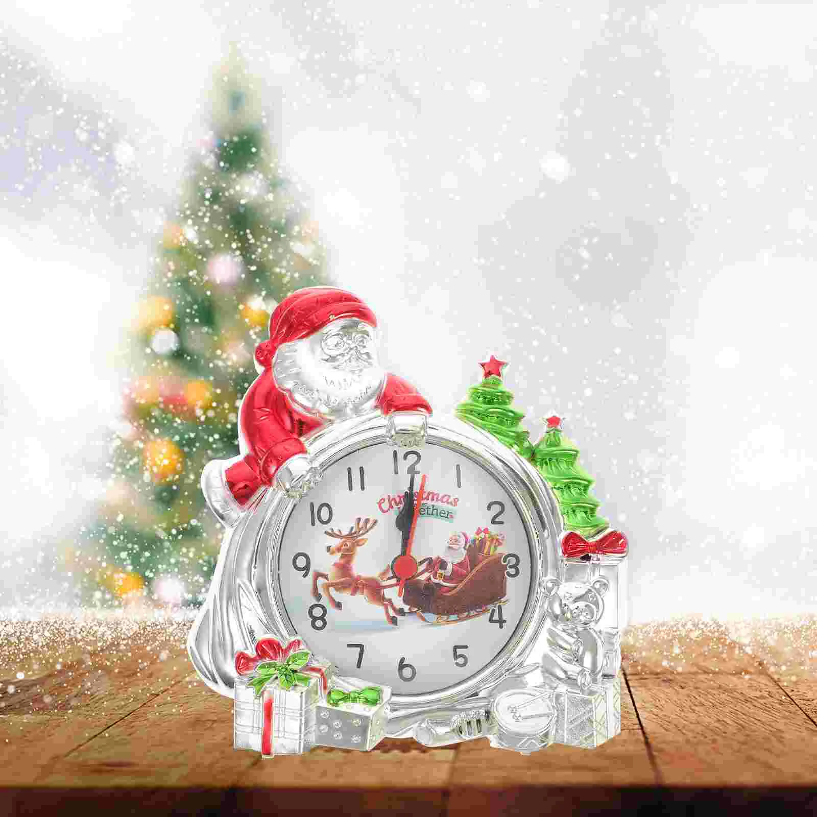 

Clock Alarm Christmas Table Clocks Bedroom Decorative Bedside Living Room Stocking Stuffers Holiday Gifts Snowman Kids Santa