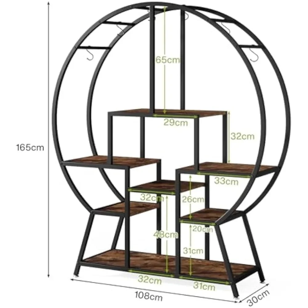 Большой книжный шкаф Промышленные круглые книжные полки Etagere с полками для
