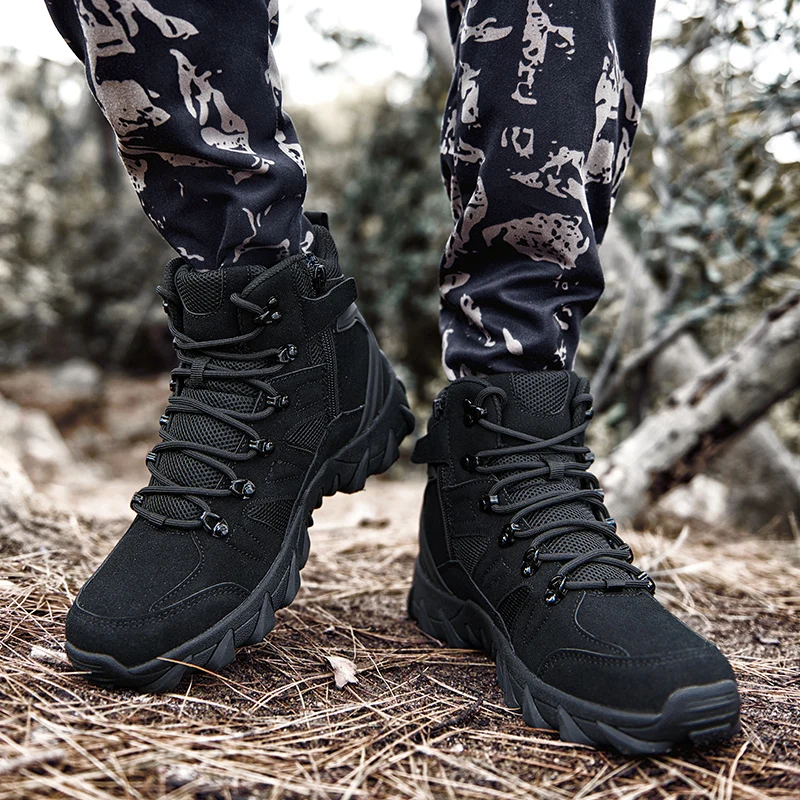 Large Size Male  anti-slip Wear Resistance Outdoor Combat Boots Comfortable Wading Shoes Climbing Shoes  Casual Sport Footwear