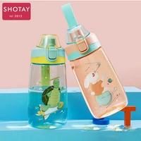 500ml Kids Water Bottle With Straw for School Boys Girl Cup BPA Free Cute Cartoon Leakproof Mug Portable Travel Drinking Tumbler