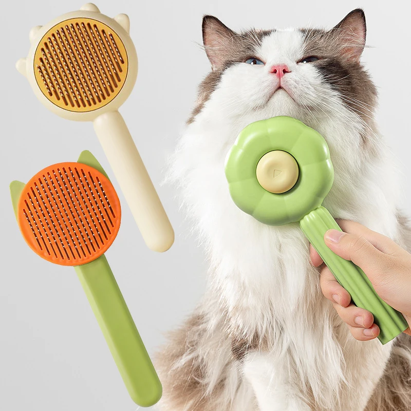 

Brush Comb Cleaning Hair Combs Pet Cat Dog Pet Supplies Removal And Magic Massage Grooming Scratcher Flower Universal Cat Needle