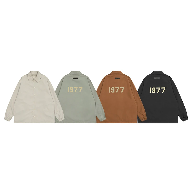 

2022ss 1977 Letter Jacket High Street Trench Coat High Quality Men's Hip hop Streetwear Button Jacket Fashion Coat