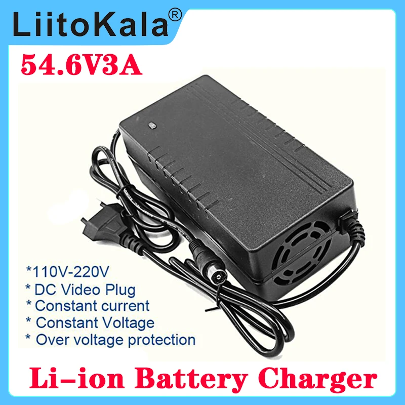 

LiitoKala 54.6V 3A Electric Bike Scooter Bicycle Wheelchair Lithium Battery Charger For 13S 48 Volt 48V3A Li ion Ebike Charger