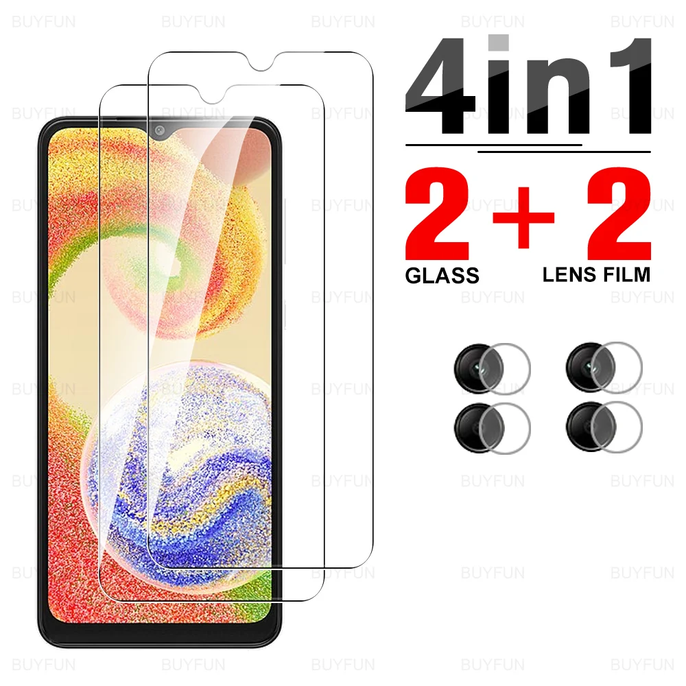 

4 в 1 закаленное стекло для Samsung Galaxy A04 устойчивое к царапинам защитное стекло для Samsung Samsun Galax A 04 A04 6,5 ''пленка для объектива