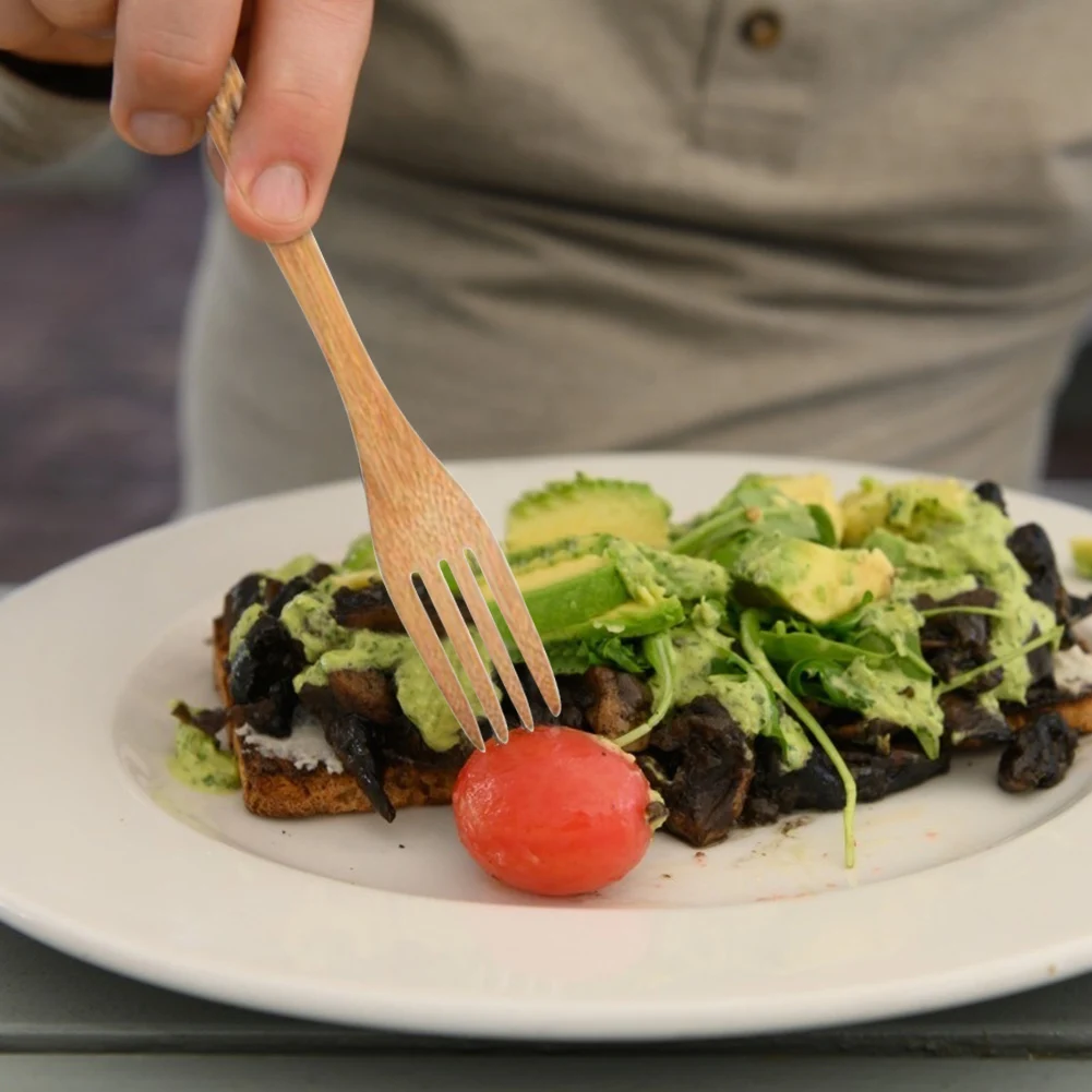 

Набор бамбуковых столовых приборов, экологически чистый портативный набор, ложка, соломенные палочки для еды, столовые приборы многоразово...