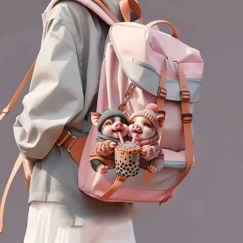 Милый 2D Акриловый Брелок в виде животного 8 см/3 14 дюйма праздничное настенное