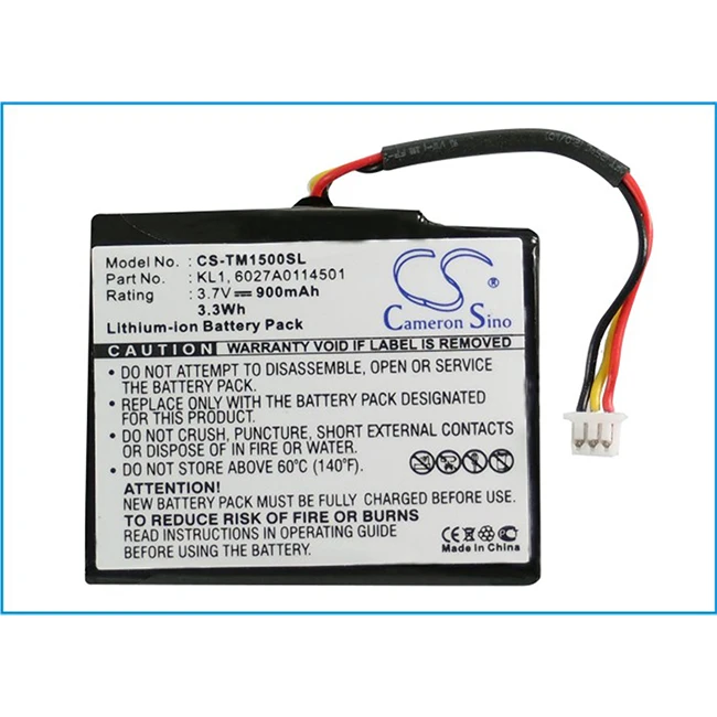 Cameron Sino 900mAh Battery For TomTom 6027A0114501 KL1 VIA 1505T VIA 1435TM VIA 1505M VIA 1405M VIA 1435T VIA 1535T 1405T