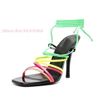 Multicolors High Heels Gladiator Sandals For Women Cross Straps Sexy Strappy Summer Sandals Banquet Casual Comfortable Shoes
