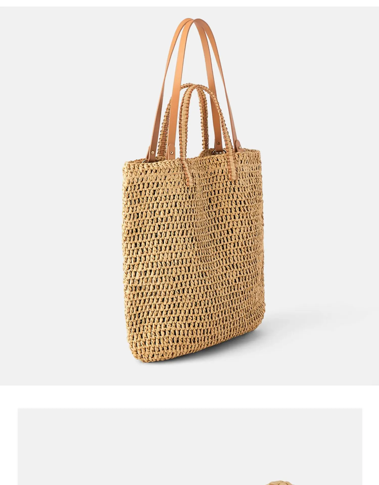 

Сумка-тоут женская плетеная из ротанга, повседневный соломенный саквояж на плечо, дизайнерский брендовый Плетеный пляжный клатч ручной раб...