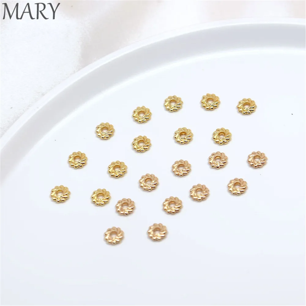 

14K package gold wind and fire wheel spacer handmade diy pearl spacer beads jewelry accessories bracelet loose bead material