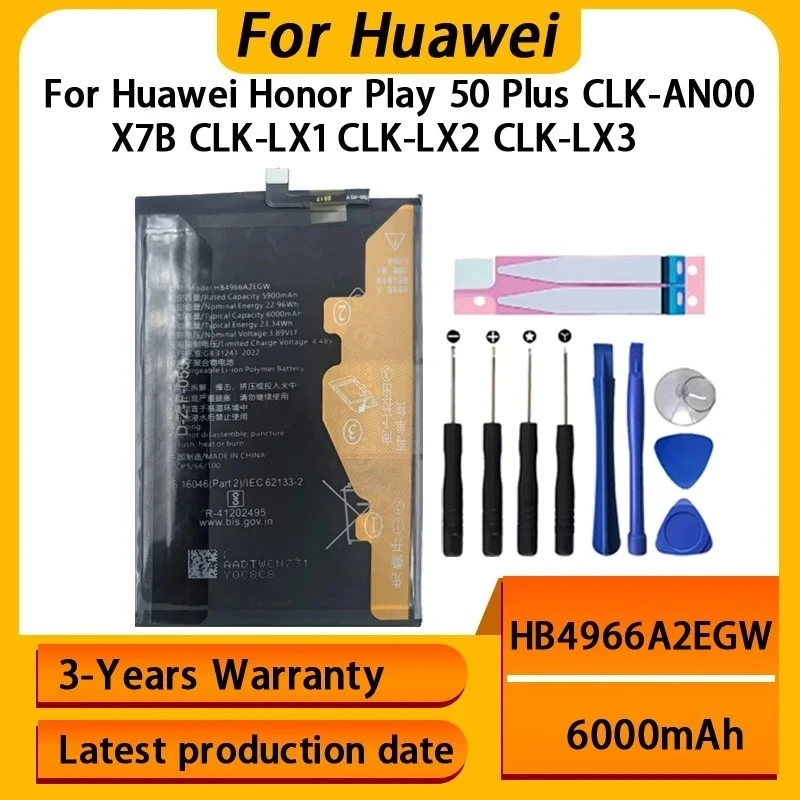 Фото Быстрая доставка. Аккумулятор HB4966A2EGW для Huawei Honor Play 50 Plus CLK-AN00 X7B CLK-LX1 CLK-LX2 CLK-LX3. Литий-ионные полимерные батареи. №2