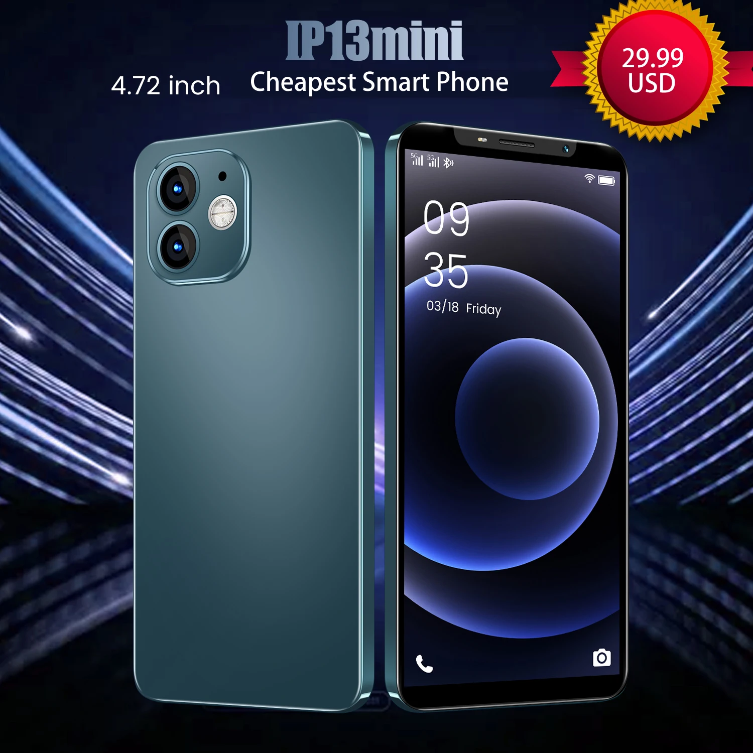 Самый дешевый смартфон Rugum IP13 Mini 2021 дюймовый полноэкранный 3G WCDMA разблокированный