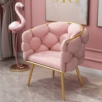 light luxury fluffy nordic single sofa chair leisure net red ins creative nail shop dressing chair makeup chair bedroom chair