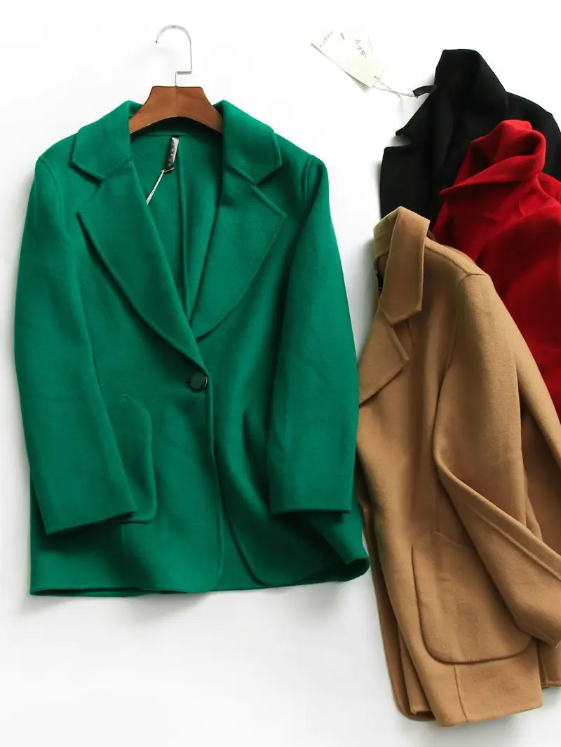 

New Women Wool Outwear Office Lady Coat Vintage Style Women Jacket