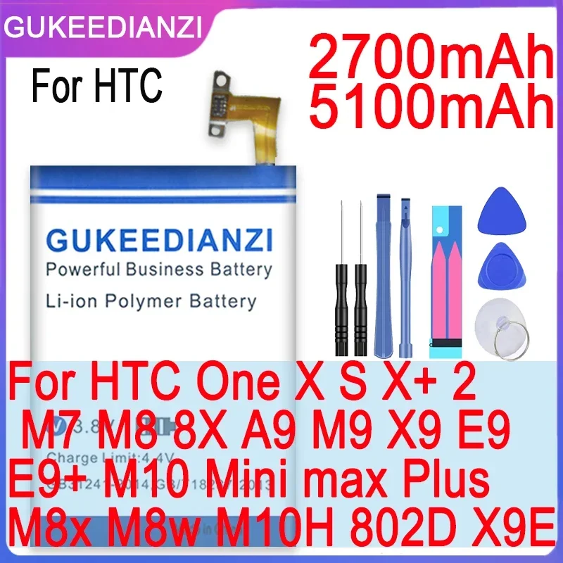 Высококачественный аккумулятор GUKEEDIANZI для HTC One X S + 2 M7 M8 8X A9 M9 X9 E9 M10 Mini max Plus/M8x M8w M10H
