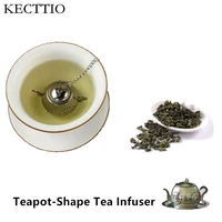 1pc creative teapot shape tea infuser stainless steel tea strainer with chain spice filter diffuser teaware kitchen gadget