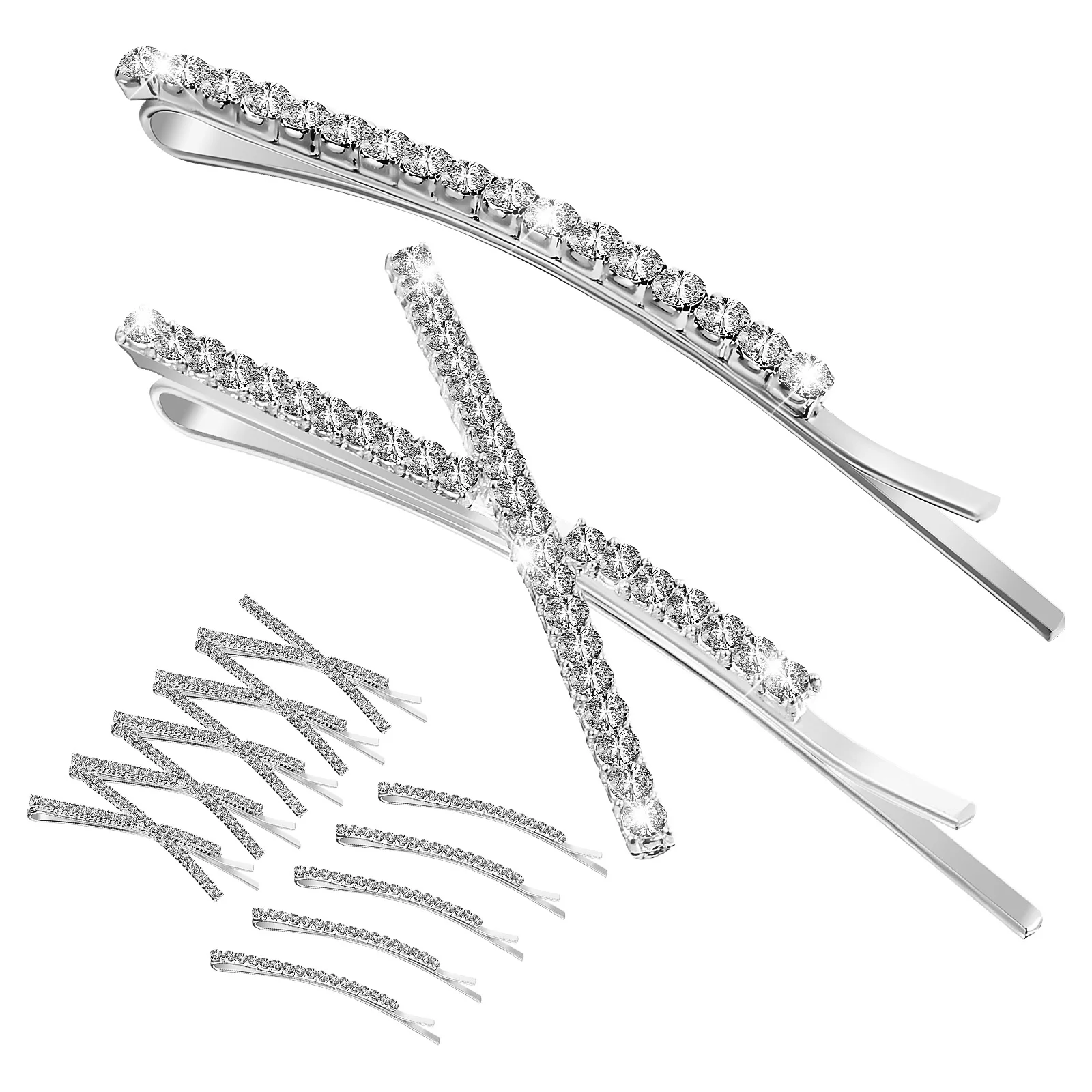 

12 Pcs Crystal Hairpin Accessories Women Wedding Rhinestone Pins Tongs Bobby Decorative Headgear Clips Barrettes