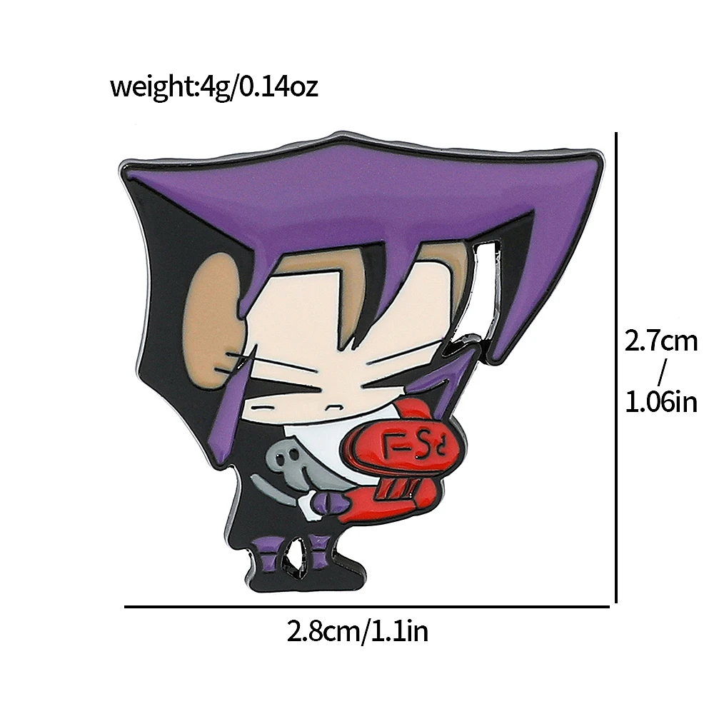 Фото Фильмы Invader ZIM серии, броши с героями мультфильмов, милый забавный металлический эмалированный значок для друга, аксессуары для рюкзака, модные подарки №3