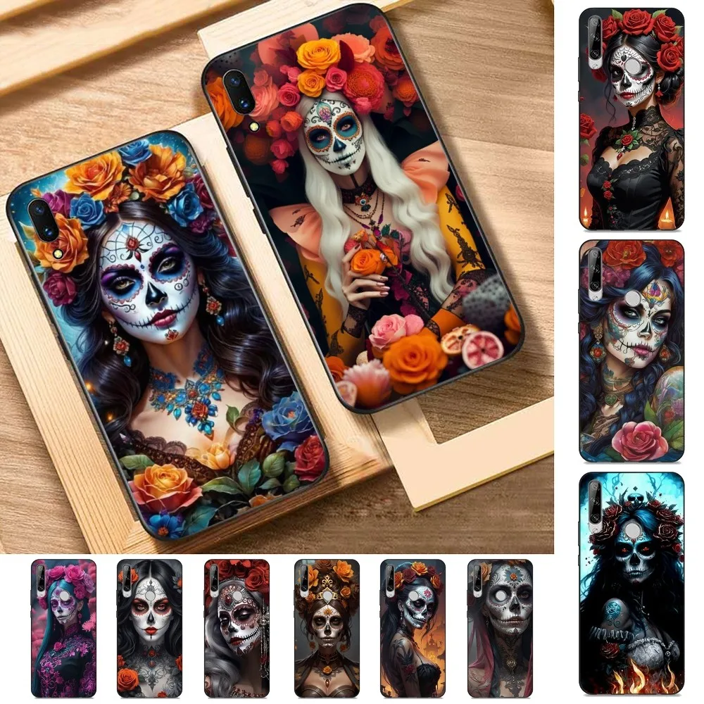 Чехол для телефона Catrina Beautiful Rose Girl с черепом Huawei Y9 6 7 5 Prime Enjoy 7s 8 Plus 7a 9e 9plus 8E Lite Psmart