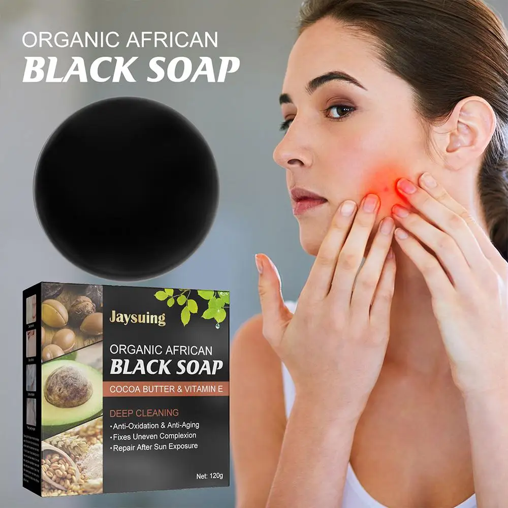 

Black Soap African Shea Butter Black Brightening Soap For Smooth Face & Body Black Spot Scars Elimination Black Soap For Bo W2T3