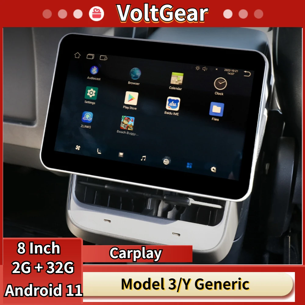

New for Tesla Model 3 Y Rear Multimedia Player 8 inch Touch Screen Android 11.0 Air Conditioner Control IPS Entertainment System