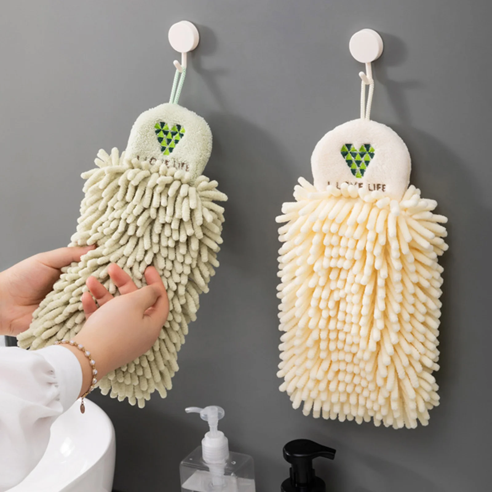 

Прямоугольное мягкое полотенце для рук, портативное быстросохнущее кухонное полотенце из микрофибры с вышивкой, высококачественное дорож...