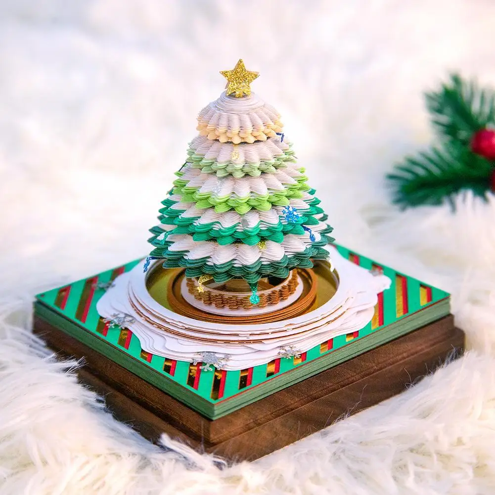 

Christmas Tree 3D Notepad 2024 Calendar Memo Pad Block Notes Paper Stationery Accessories Novelty Christmas Gift