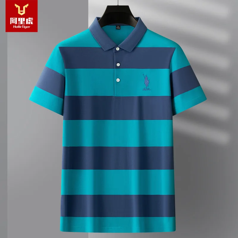 

футболка мужская футболка мужская одежда поло мужское футболки-поло Рубашка-поло мужская с коротким рукавом, тонкая хлопковая футболка в п...