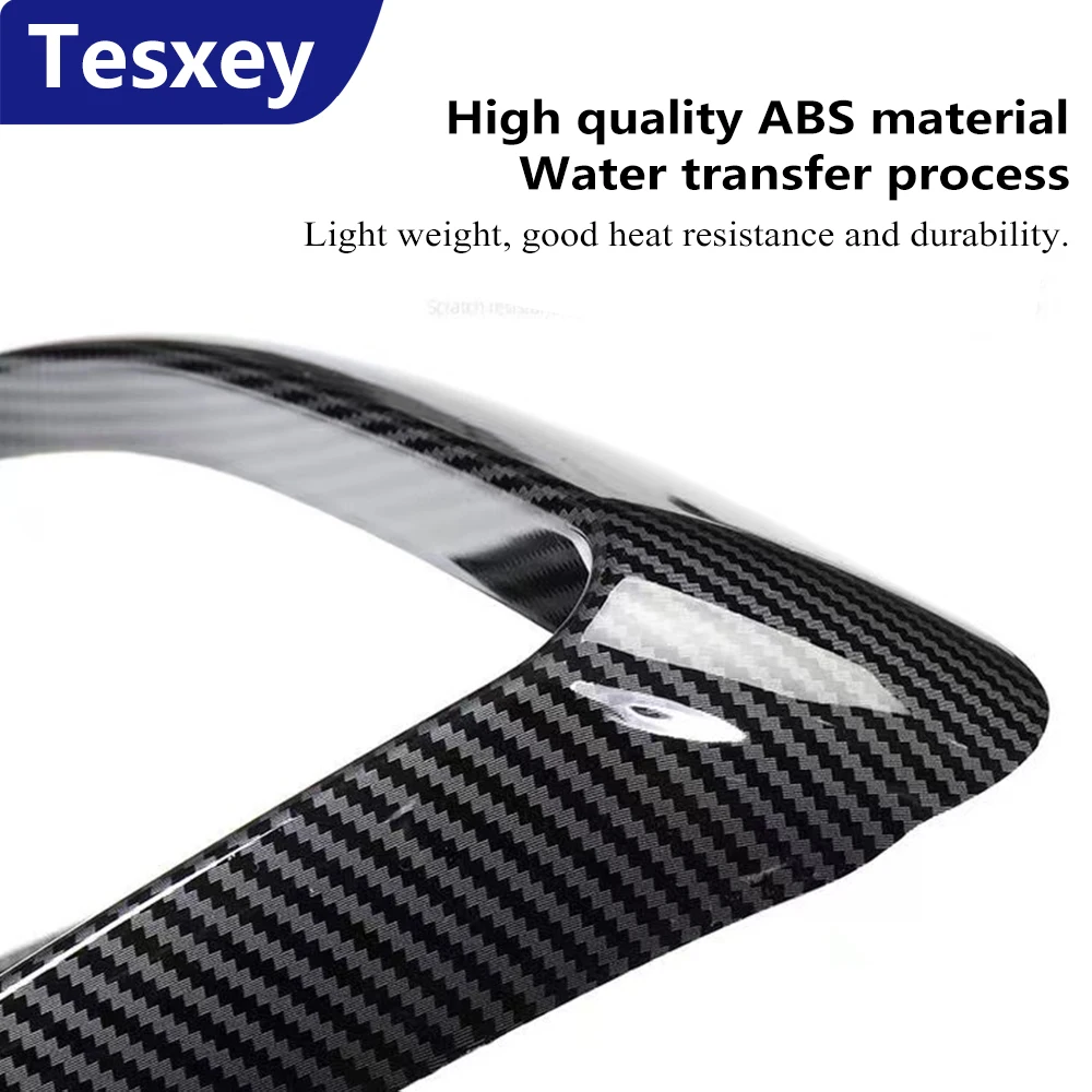 Tesxey 2022 Car Front Blade Trim For Tesla Model 3 2021 Accessories Front Bumper Cover Wind Knife Model3 Tesla Carbon Fiber