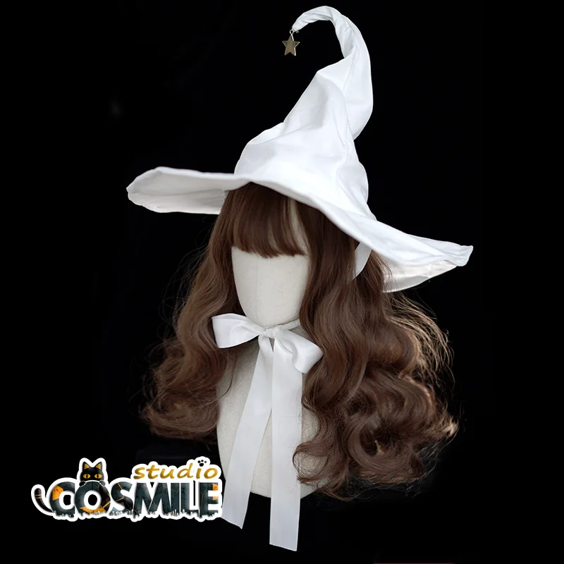 

Ojamajo Majo White Shiro Yuki Little Witch Academia Performance Party Lolita Bow Hat Halloween Costume Cosplay Cos Prop Sa