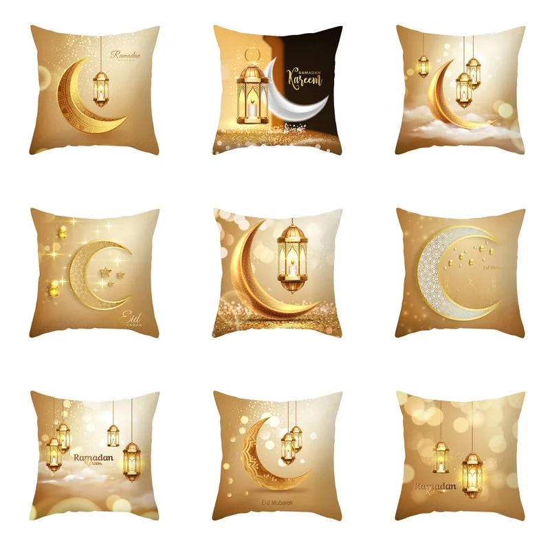 

Golden moon polyester ethnic printing pillowcase with decorative pattern home pillowcase square office decoration cushion cover