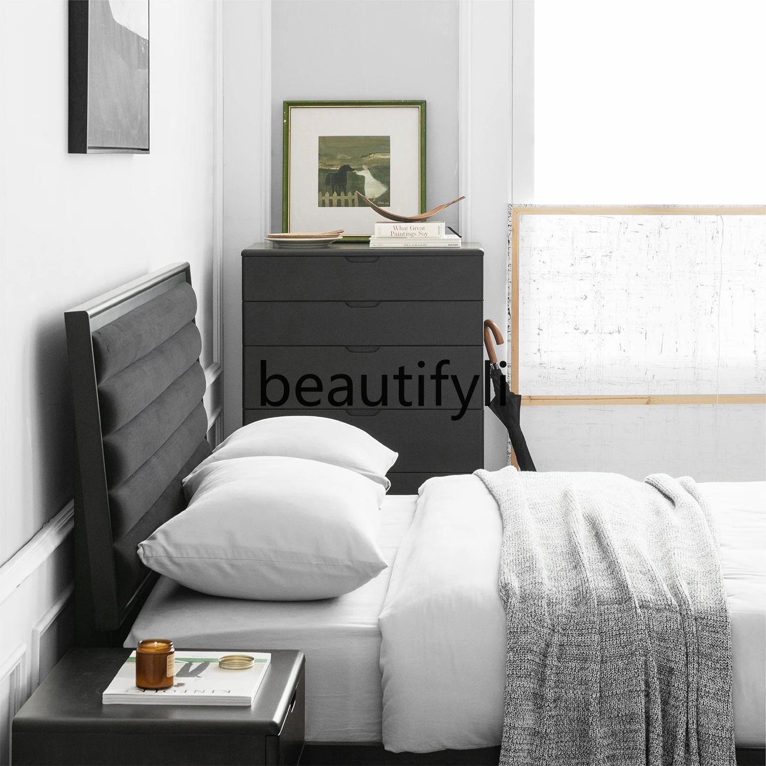 Комод из черной смородины массив вишневого дерева современный черный комод в